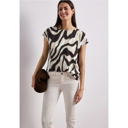 Shirt met hangende schouder en print
