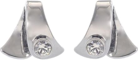 Behave - Oorbel steker zilverkleur glans kristalsteen minimal chic 10mm