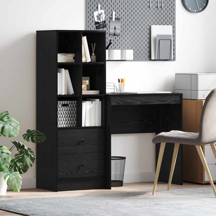 vidaXL - Bureau - Zwart - Eiken - 115,5 - x - 40 - x - 127 - cm - 2 - st