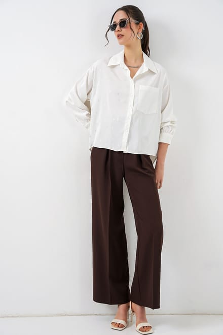 Oversized Lange Mouw Geprinte Shirt met Zak