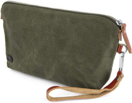 Olijfkleurige Drexel Waxed Canvas Toilettas