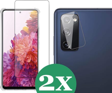 2x Screenprotector geschikt voor Samsung Galaxy S20 FE - 2x Camera Screen Protector Glas