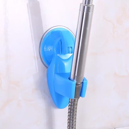 Support de fixation pour pommeau de douche, buse réglable sans perforation, robinet à ventouse solide, support fixe, accessoires de salle de bain bleu