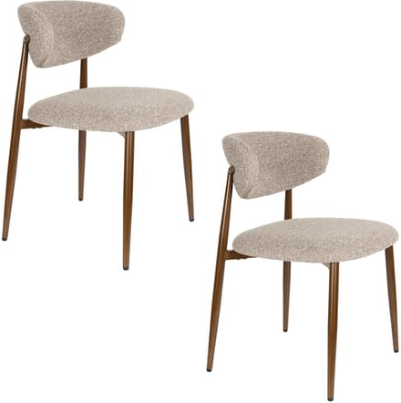 Housecraft Living Noor Eetkamerstoelen Bruin - Set van 2