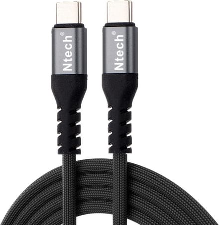 USB C naar USB C kabel oplader - USB C 60w oplader 1m Kabel Zwart - Nylon Oplaadkabel