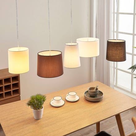 Lindby hanglamp Hermina, veelkleurig, 5-lamps, textiel, E27