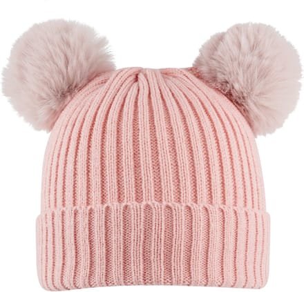 Yehwang kinder muts - Roze basic muts met bolletjes - Acryl