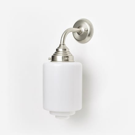 Wandlamp Getrapte Cilinder Medium Curve Matnikkel - Art Deco Trade