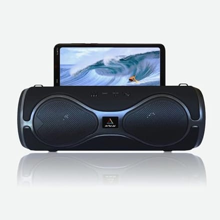 Moderne Bluetooth 5.0 luidspreker met LED verlichting, zwart - Draagbare luidspreker voor smartphones, tablets en laptops