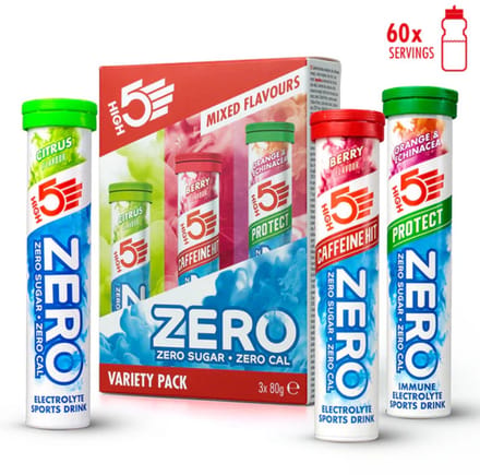 HIGH5 ZERO Variety Pack - 3 x 20 bruistabletten - Suikervrije elektrolytentabletten voor 750 ml per tablet - Met magnesium, kalium, calcium en vitamine C - HIGH5