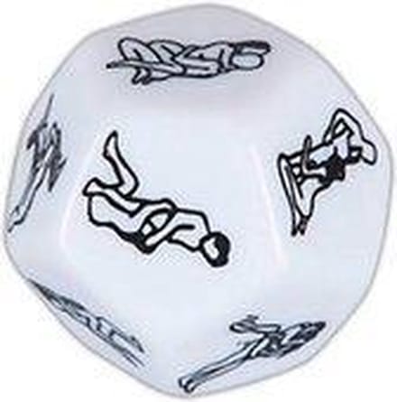 Dobbelsteen Erotische Dobbelsteen met 12 Standjes - Acryl 3x3x3 cm