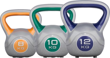 Gorilla Sports Kettlebells - Kunststof Trendy - 8 kg, 10 kg & 12 kg - Set van 3