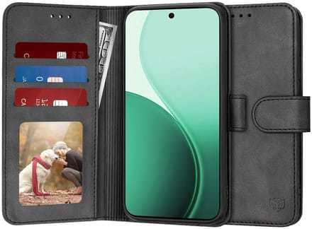 Hoesje geschikt voor Oppo Reno14 - Techsuit Diary Book Wallet Case - Zwart