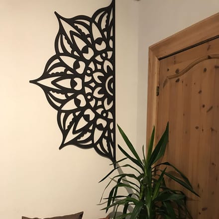 FBRK. Geometrische Boho Halve Mandala - Black
