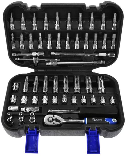 GEKO Torx dopsleutelset - 56-delig - Chroom-vanadium - Ergonomische ratel 1/4"