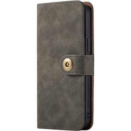 Mocaa iPhone 12 Pro Max  Vintage 2-in-1 Wallet Hoesje Grijs