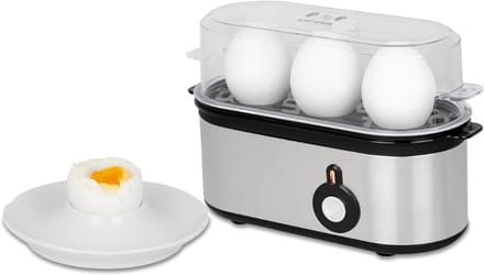 KAD® Eierkoker Electrisch - Eierkoker -Automatic Shut-off & Timer- Wit/Zwart - 21cm x 9cm x 14cm