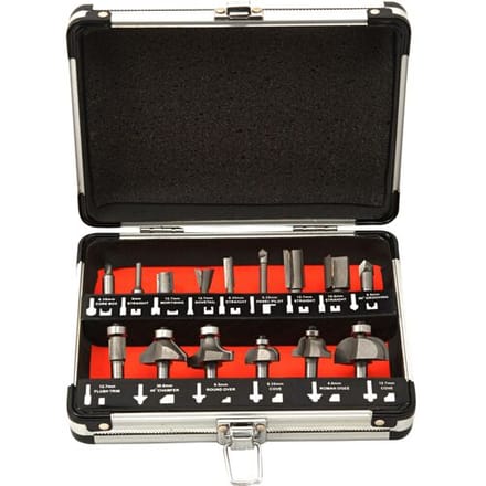 Kreator  KRT060185  Frezenset voor bovenfrees - 8 mm - 15 delig