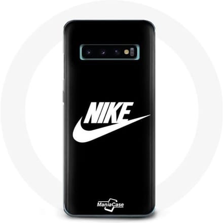 Coque pour Samsung Galaxy s10 edge Nike Logo blanc fond Noir