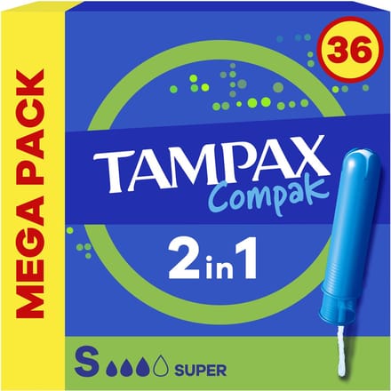 Tampax Compak Super Tampons - Tampons met Inbrenghuls - 36 stuks