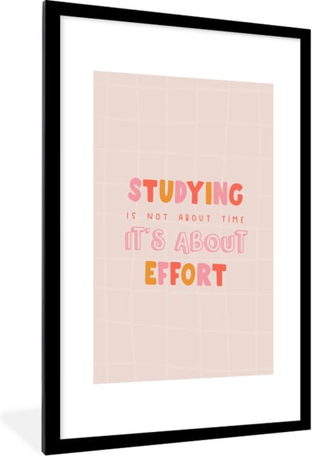 Fotolijst incl. Poster - Studeren - Tijd - Student - Studeren - Onderwijs - 60x90 cm - Posterlijst