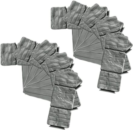 Tuinrand Steenlook - Decoratieve Borders - Bloembedden Afscheiden - Zonder Graven - 10 Stuks - Grijs
