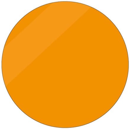 Blanco oranje glans sticker, beschrijfbaar 200 mm