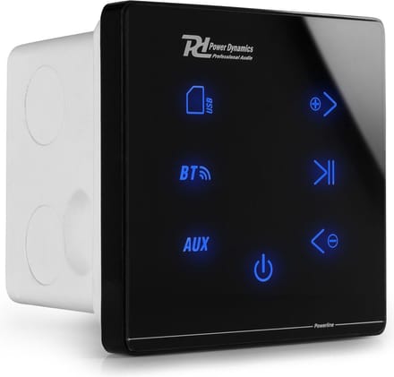 Stereo versterker - Powerline A100B inbouw versterker met Bluetooth - 4x 20W