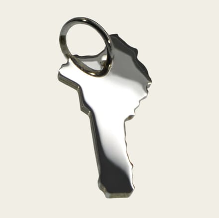 Zilveren Landkaart Benin ketting hanger