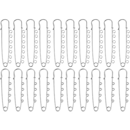 20pcs Grandes Épingles de Sûreté Robuste 7 4 Boucles Assorties Alliage Broche Épingles Accessoires DIY Vêtements white