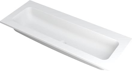 INK® Faktor wastafel polystone centraal zonder kraangat 120x45x1,5cm, mat wit