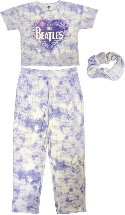 The Beatles - Heart & Drop T Logo Pyjama - M - Paars