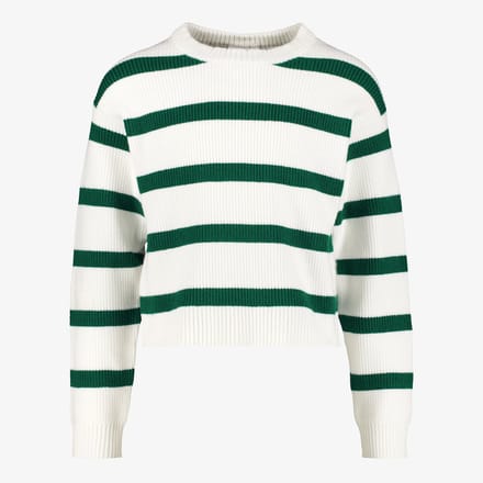 Name It Nilla meisjes trui met strepen wit groen - Maat 122