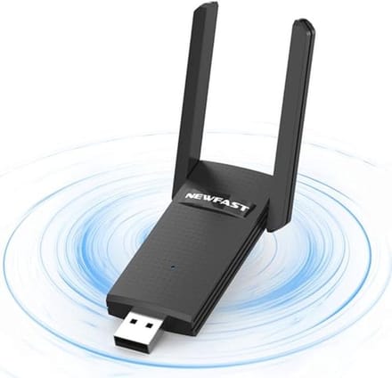 WLAN Stick AC1300 WiFi Adapter - Dual Band 5GHz/2,4GHz - USB 2.0 voor PC/Laptop - Ondersteunt Windows, MAC, en Linux