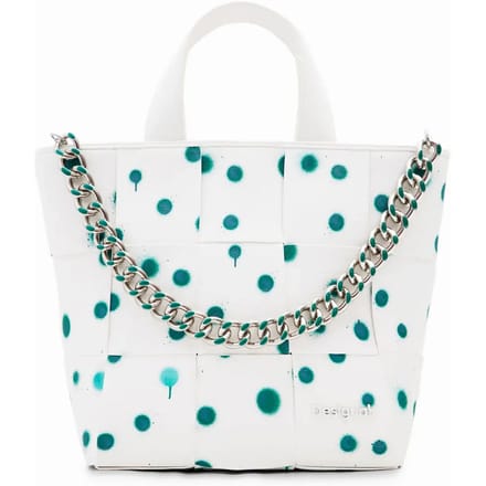 Desigual Shopper Schoudertas New Splatter Valdivia Shopping Bag White Wit