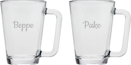 Gegraveerde theeglas 26cl Pake & Beppe