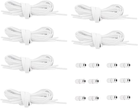 Dailygoods- Schoenveters Elastisch - 6 Paar - Metalen Sluiting - Verstelbaar - Antislip - Wasbaar en Herbruikbaar - Elastische Veters