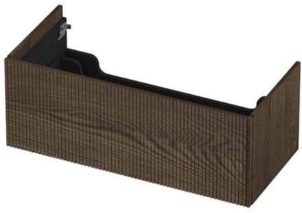 INK - Onderkast 1 Lade Push 2 Open Verticaal Gefreesd Bestaande Uit - 1000x450x376 Mm - Massief Eiken Charcoal