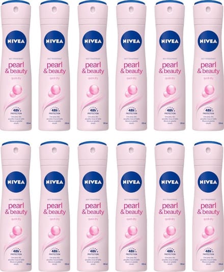 NIVEA Pearl & Beauty Deodorant Spray  JUMBOPAK - 12 x 150 ml