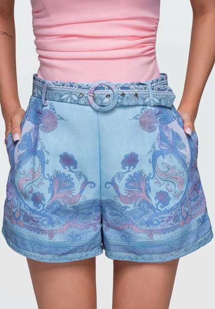 OMBRE Korte broek - Regular Fit - Rits - Effen Blauw L