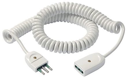 Spiraalverlengsnoer 3G0,75mm 5m Wit - Veilig en Efficiënt