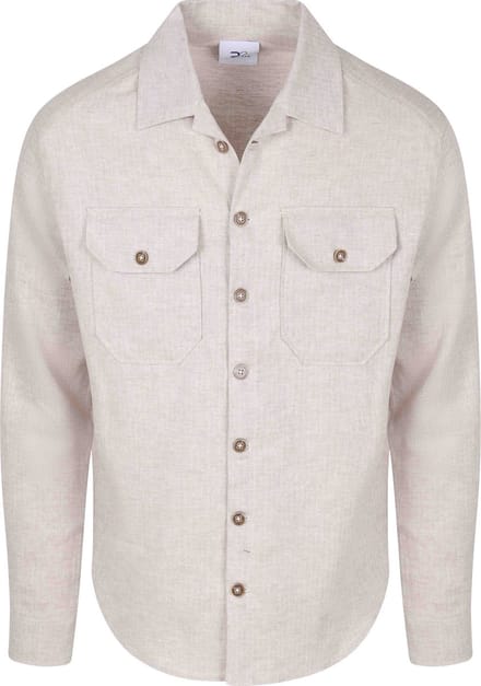 R2 Overshirt Linen Cotton Beige - Maat L - Heren