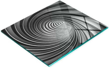 Decoratieve glazen snij- en serveerplank, abstract wervelpatroon, 60x52 cm