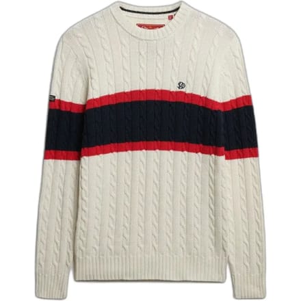 Superdry - Cotton Stripe Cable Trui - Heren - Sweaters