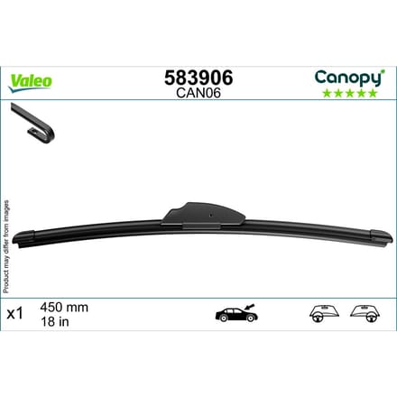 Wisserblad VALEO Canopy 583906, 450mm, Voor, 1 Stuk