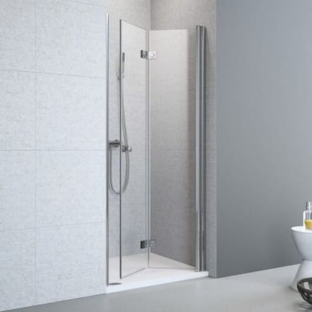 Megabad Profi Collection Planplus folding wall 2-piece for niche 80 x 195 cm stop right MBPPFWS80R
