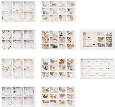 Unyqoos® Stapelbare sieradenorganizer set van 10 met deksel voor optimale opslag