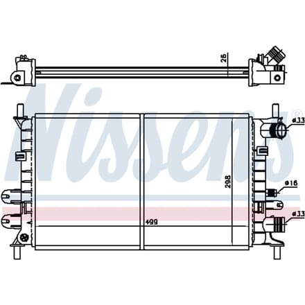 Radiator, motorkoeling NISSENS 62163