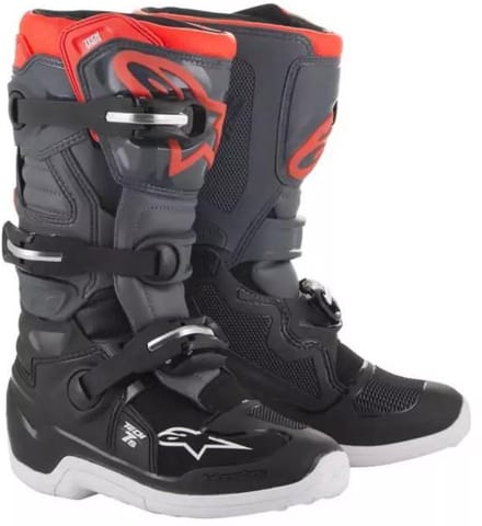 Alpinestars Tech 7 S Zwart Donker Grijs Rood Fluo Schoenen - Maat 7 - Laars