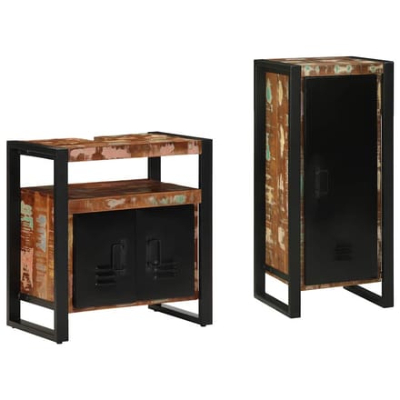vidaXL Badkamermeubel Set met lade 2 pcs Massief Gerecycleerd Hout